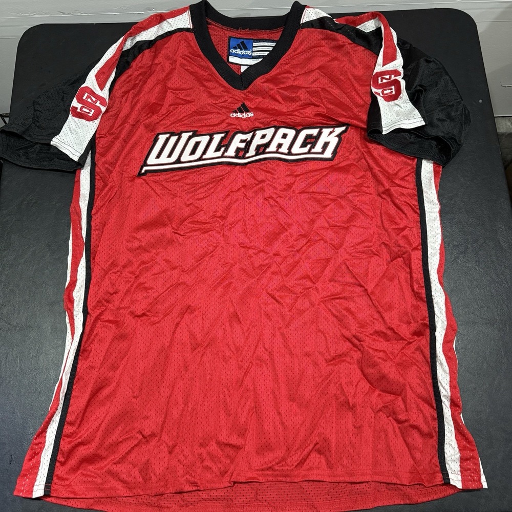 NC State Wolfpack NCAA Vintage Adidas 90s‎ Men's Warm Up Jersey Size XL